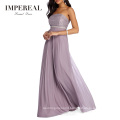 Lace Bodycon Chiffon Beaded Sequined Women Model Prom Bridesmaid Dress Purple